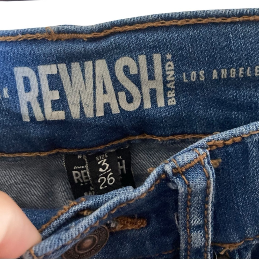 Rewash Skinny Jeans Size 3 / 26 Blue Raw Hem Stretch Denim - Picture 4 of 12